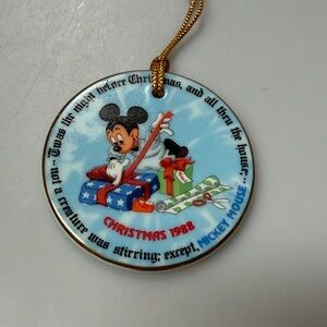 Disney Mickey Mouse 1988 Christmas Ornament “Twas the Night Before Christmas”